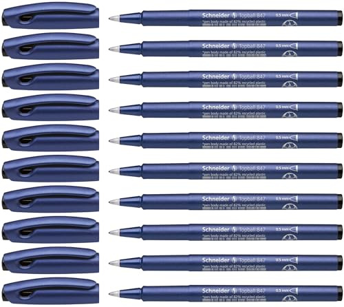 Schneider Topball 847 - Bolígrafo de tinta gel (0.5 mm, paquete de 10)