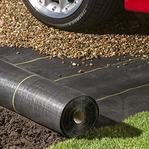 PRO-Tec, 125 g/m², Extra Heavy Duty 2 m Larghezza Tessuti per Controllo Erbacce del Giardino di Paesaggio Terreno per Giardino Gold Line