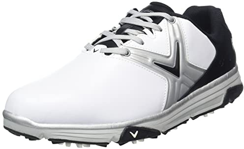 Callaway Chev Comfort Chaussures de Golf Imperméables sans Crampons pour Homme (2020), Taille 8, Blanc/Noir