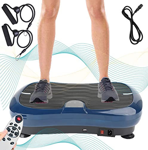 Triclicks Fitness Plataforma Vibratoria Ultra Slim,Plataforma de Vibración,120 Niveles+Altavoces Bluetooth+Bandas de Entrenamiento+Remoto para Perder Peso Rápida y Relajar Músculos en Casa
