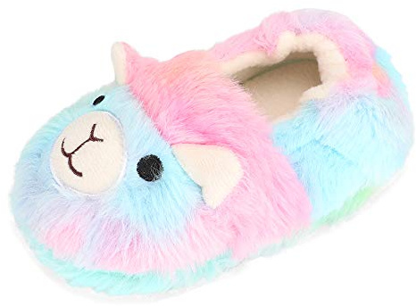 MASOCIO Chausson Enfant Fille Pantoufle Hiver Peluche Chaussure Antiderapant Animaux Alpaga Taille 27 28