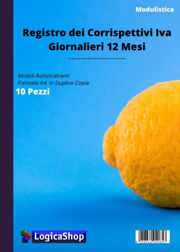 LogicaShop Registro dei Corrispettivi Iva 12 Mesi, Libro Giornale Cassa A4 in Duplice Copia Autoricalcante (10)