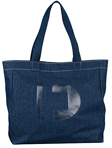 Denim TOM TAILOR, VIRGINIA, Damen, Shopper mit Reisverschluss, L, Dark Blue