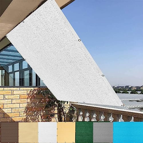 YANHONG Recinzione Copertura per Balcone 55x250cm(22x98inch) Recinzione Copertura Schermante per Balcone Privacy Anti-UV Facile da Installare con Fascette e funi, Bianco