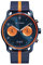 DeTomaso SORPASSO Chrono Velocita Due Herren-Armbanduhr Analog Quarz Nylon Armband Dunkelblau Orange