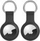 [2 Stück] AirTag Hülle Schlüsselanhänger - Schutzhülle Apple Airtags Silikon - Anhänger für Schlüssel, Taschen, Gepäck (Schwarz, 2 Stück)