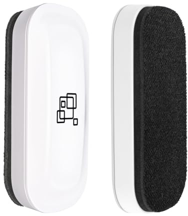 maxtek Whiteboard Eraser, Strong Magnetic White Board Eraser, Whiteboard Rubber Dry Wipe for Board (White, 2 PCS)