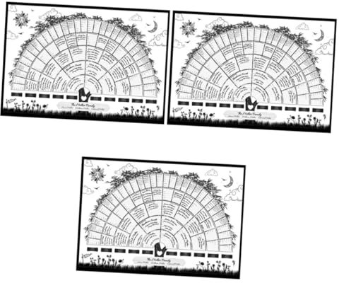 NUOBESTY 3stücke Ausfüllbares Stammbaumdiagramm Dekoratives Familiengeschichte-poster Geeignet Für Genealogische Aufzeichnungen -wanddekoration Für Generationen