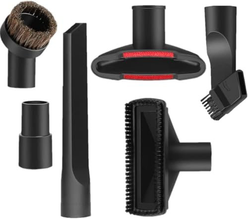 FIND A SPARE 6-Piece Vacuum Attachment Set Compatible with Karcher, Shark, Henry, and More – Includes PP Hair Brush, 2-in-1 Nozzle, Flat Suction Tool, Sofa Brush, Round Horsehair Brush, and 32mm/35mm