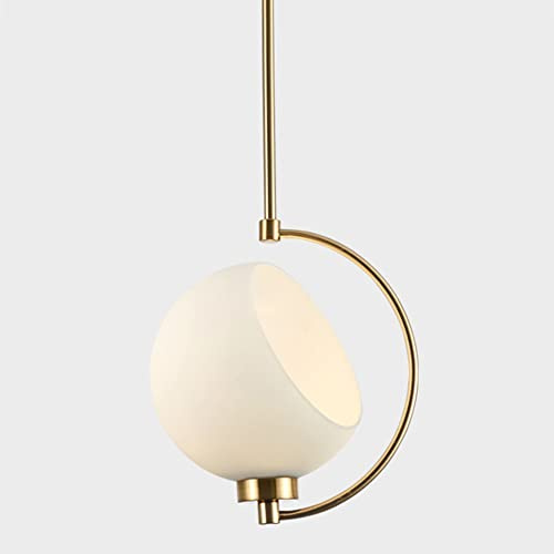 Lámpara Colgante de Cristal Ajustable con araña de Metal giratoria, lámpara de Techo, luminaria de suspensión para Cocina, Dormitorio, Pasillo, Base E14, Color Blanco