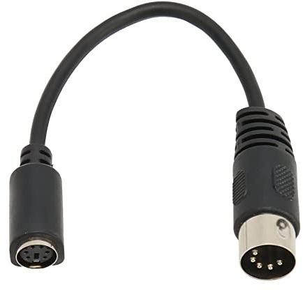 Ouitble Midi--DIN-kabel tangentbordsadapter 0,15 m 5-polig DIN kontakt till 6-polig hona midi-6-polig ljudkabel, PS/2 till tangentbordskabel adapter, för mikrofon gitarr