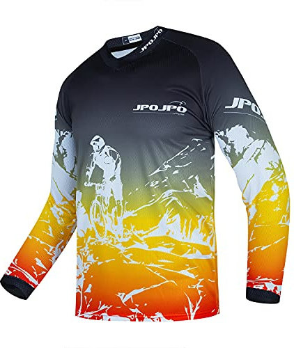 PSPORT Youth Dirt Bike Jersey Kids Motocross Shirts for Boys Off Roading Long Sleeve Cycling Jerseys Childs Mountain Bicycle Shirt