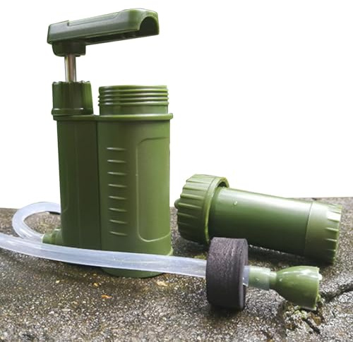 Survival Water Filter Pump - Portable, Outdoor Purifier, Lightweight Emergencys Gear | Clean Hydration Scenario for Camping Hiking Trek Travel Survival Tasks Daily Use Adventure Nature Fun