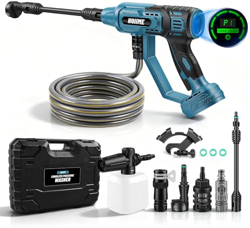 Trådlös högtryckstvättpistol för Makita 18 V, trådlös högtrycksrengöring med multisprutmunstycke, 5 m slang, 5 l/min flödeshastighet, borstlös motor för mobil rengöring (batteri ingår inte)
