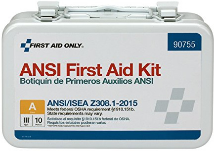 First Aid Only 90755 ANSI A 2015 and OSHA Compliant First Aid Kit, 10-Person Emergency First Aid Kit for Business, Home, Car, and Worksites, 71 Pieces