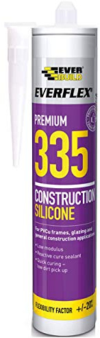 Everbuild Everflex 335 Premium Construction Silicone Sealant – Low modulus Sealant – Quick Curing – Anti-Mould – Bronze – 295ml