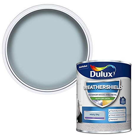 Dulux Weather Shield Quick Dry Satin Paint, 750 ml - Misty Sky