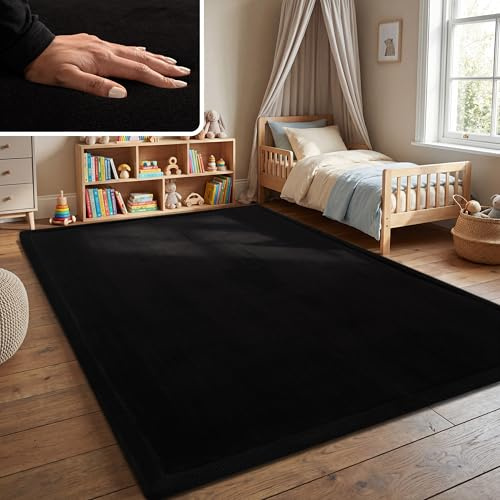 Paco Home Teppich Kinderzimmer Kinderteppich Baby Spielteppich Krabbeldecke Krabbelmatte Weich rutschfest Jungen Mädchen Deko, Grösse:120x160 cm, Farbe:Schwarz