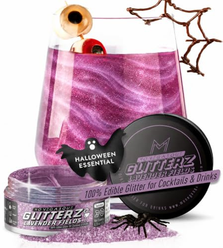MONÉGASQUE Lavender Edible Glitter for Drinks & Cakes, 10g | Lavender Fields Edible Glitter for Halloween Cocktails, Cakes & Party Drinks - Kosher, Halal, Vegan, Tasteless