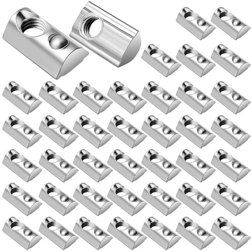 Amentalove 42PCS Tuerca de Ranura en T M8, Tuercas en T Juego de Tornillos Serie 40 M8 perfil de Aluminio Tuerca Deslizante de Acero al Carbono con Bola de Resorte para Perfil de Aluminio C Impresora