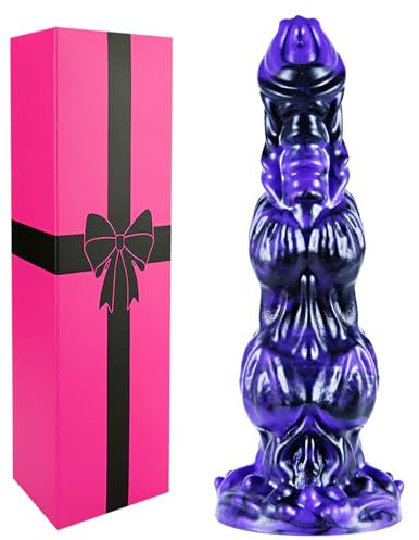 Realistic Monster Dildo Horse Knot Big Dog Fantasy Dildos with Suction Cup, 9.3 Alien Dragon Thick Knot Anal Dildo G-spot Anal Prostate, Silicone Giant XXL Oversized Dildos for Women Gay Men Purple