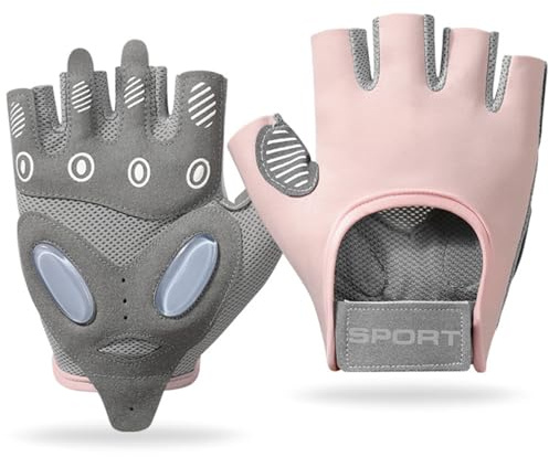 LPEPLL Fitness Handschuhe, Sporthandschuhe für Damen mit Rutschfester Silikon, Trainingshandschuhe Zughilfen für Gym Übung, Aughilfen Krafttraining, Bodybuilding