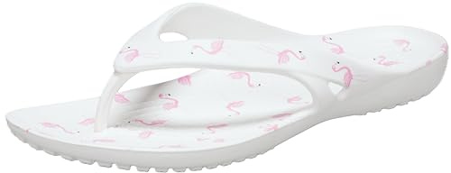 Crocs Women's Kadee II Flip Flops, Flamingo White, 9 M