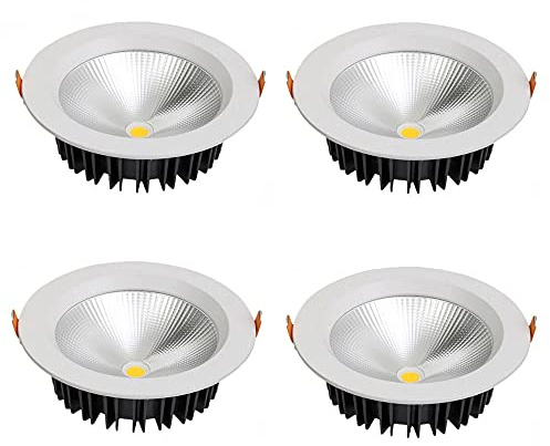 NUHSLF 4 Pack Conference Room High Color Rendering Downlight Recessed Lighting Supermarket Aluminum Canister Lights LED Can Lights Hotel Room Disc Light Selectable,Cool White-35W