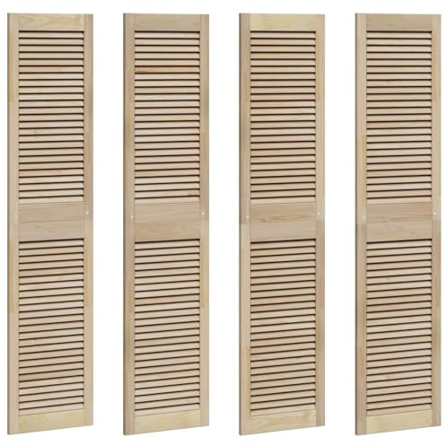 vidaXL Skåpdörr med dörr 4 st Naturlig 170 x 2,1 x 39,5 cm Massiv furu