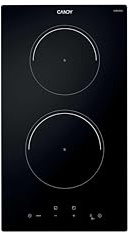 Candy CI32CBB - Piastra a induzione domino, 2 zone, 30 cm, 9 livelli di potenza, 3,5 KW, comandi centrali, indicatore di calore, blocco infaantil, allarme surriscaldamento e versamenti, nero
