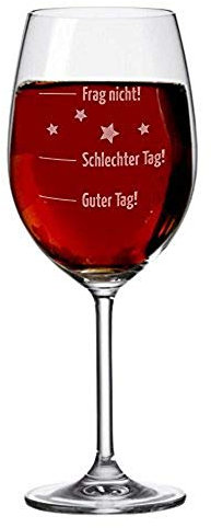 4youDesign Weinglas XXL Good Day Bad Day Frag nicht – Glas als Geschenkidee zu Weihnachten – 640 ml groß – Wichtelgeschenk für Kollegen, Männer und Frauen - Spülmaschinengeeignet