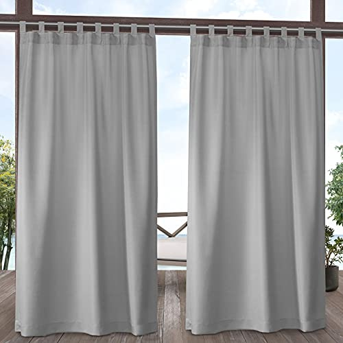 Exclusive Home Curtains In/Out Solid Velcro Tab Top Panel Pair, Cloud Grey, 54x84, 2 Piece