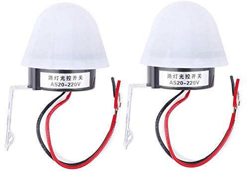 2 Piezas Interruptor del Sensor de Luz de la Fotocélula Encendido Automático Apagado Interruptor de Control de Luz del Conmutador Fotográfico de Luz de Calle(220V)