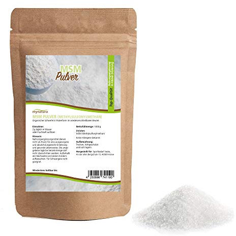 Mynatura MSM Pulver I Methylsulfonylmethan I Nahrungsergänzung I Msmpulver I Schwefel-Pulver I Mineralien (2 x 1000g)