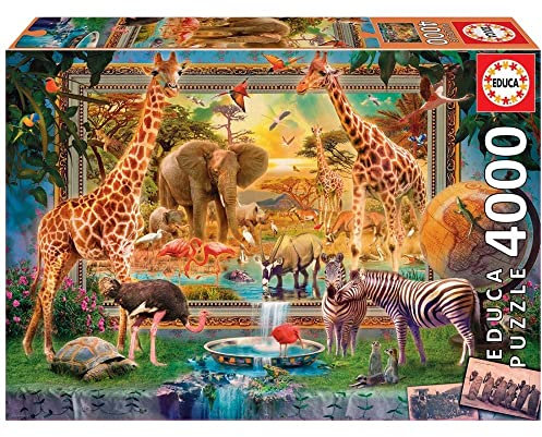 Educa - Puzzle 4000 Teile für Erwachsene | Die Savanne erwacht, 4000 Teile Puzzle für Erwachsene und Kinder ab 14 Jahren, Inklusive Ersatzteilservice, Solange der Vorrat reicht. Tierpuzzle (19285)