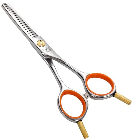 Fenice Peak 5'' Small Thinning Scissors Lightweight Dog and Cat Grooming Scissors with Safety Round Tip JP440C Stainless Steel Sharp Blades for Body Facial Nose Ear and Paw Hair Easy Use