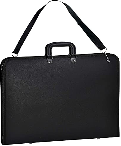 Crystals Art Portfolio Case Artist Portfolio Carrying Case with Shoulder Strap, Weather-Resistant Student Portfolio Drawing Painting Sketch Project Folder Bag (A1 Size), Black