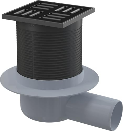 AlcaDrain Bodenablauf mit Edelstahl Rost schwarz 105 x 105