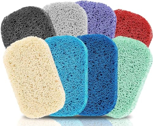 8 Pcs Soap Saver Pads, Soap Holder Pads for Bathroom, Non Slip Soap Dishes, Self Draining Pads for Soap Lift Dish(8 Colours)