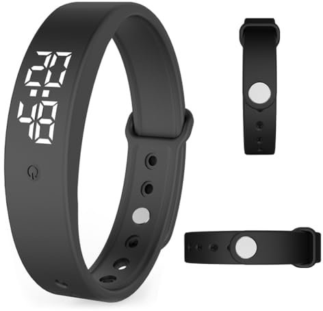 CEWROM Vibrationsalarm Erinnerung Uhr, Silent Vibrating Alarm Reminder Watch für Jungen/Mädchen, Pille Erinnerungen pro Tag, mit Timer und 6 täglichen Alarmen für Kinder Erwachsene (Schwarz, Schwarz)