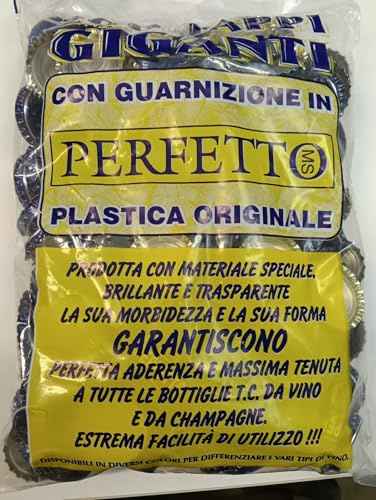 Tappi a Corona 29 mm per Vino - con Sottotappo Bidule | Chiusura Ermetica - Sicura | per Bottiglie di Vino - Birra - Succhi | Tappi Bottiglie Vino Resistenti | 200 Pezzi - Colorazione Blu