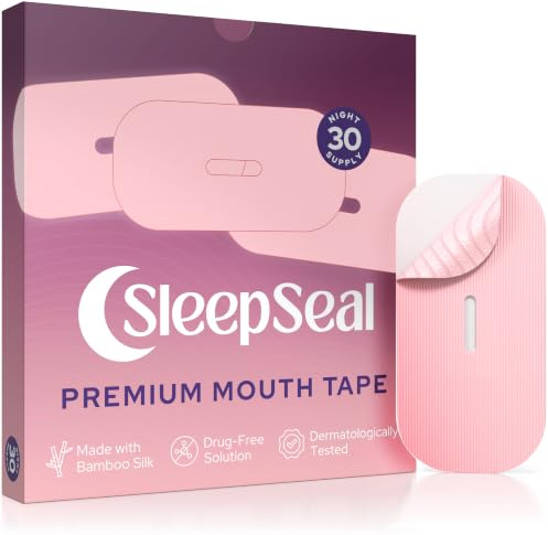 SleepSeal Mouth Tape for Sleeping - 30 Nights - Pink Vented Sleep Tape | Hypoallergenic Bamboo Silk, Third Party Dermatologically Tested & MHRA Registered, Gentle on Skin - Snoring Aids For Women