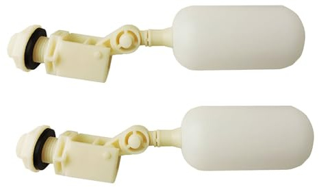 TOMETURE Valvola Galleggiante 2 Unitá Controllo Automatico Livello Acqua Profilo Liscio in Plastica Beige , Accessorio per Ciotola da Bere per Abbeveratoio Bestiame
