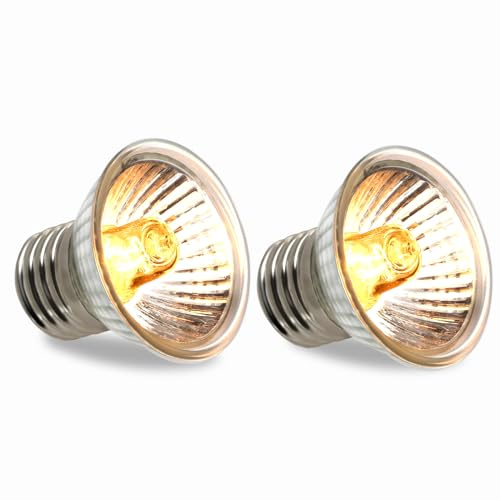 Lampadina di Riscaldamento per Rettili E27, 25W Lampada di Calore per Tartarughe UVA UVB E27 Dimmerabile, Lampada Riscaldante per Tartarughe, Acquario, Habitat per Animali Domestici, AC 230V, 2 pezzi