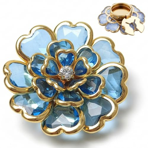Cubrebotones para Blusas de Mujer, Elegantes Botones Joya Ego, Joyas con Clip con Cristal Brillante, Adornos de Boda, Azul
