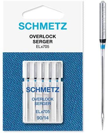 Schmetz ELX705-90 Nähmaschinen-Nadeln, Metal, Silber, Eine Grösse, 5 Count