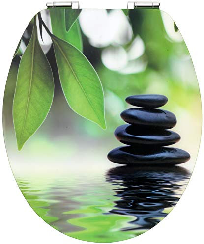 Cornat WC-Sitz Art of Acryl Black Stone - Elegante Acryl-Oberfläche - Hochwertiger Holzkern - Absenkautomatik & Schnellbefestigung - Komfortables Sitzgefühl / Toilettensitz / Klodeckel / KSDSC321