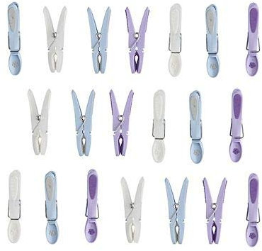 Lakeland Flower Rust Proof Soft Grip Clothes Pegs Delicates, Pack of 20 - Assorted Pastel Colours