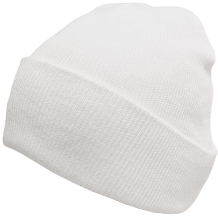 Komonee Beanie Hat Plain White Soft Comfortable Casual for Men Women Warm Knitted Winter Woolly Skully Ski Headwear Stretchy Thermal Unisex Cap Perfect for Daily Wear Outdoor Sports Hiking