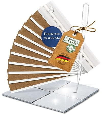 AGO Fugentape 10 x 30cm zur wirksamen Schimmelentfernung bei Silikonfugen / 10x stärker als bei herkömmlicher Anwendung mit einem Pinsel (Schimmelmittel separat erhältlich)